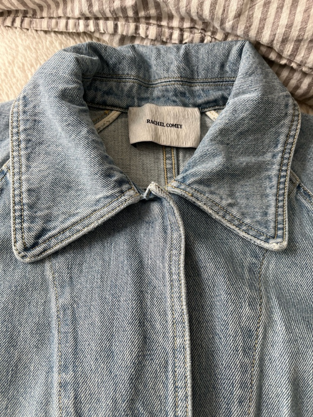 Rachel Comey Light Blue Denim Trench Coat - Picture 3 of 9